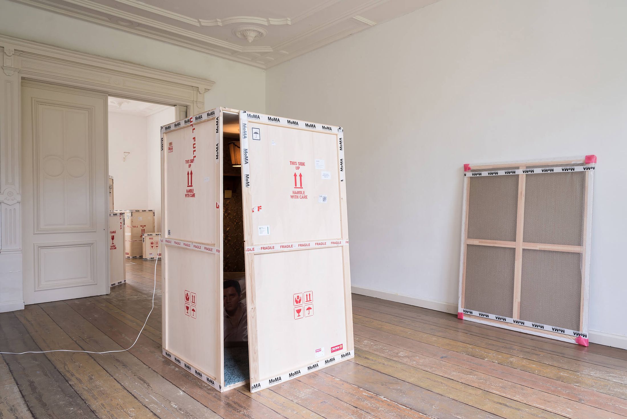 View of the third room of MoMA at the Bank Presents (2018), with Graceland